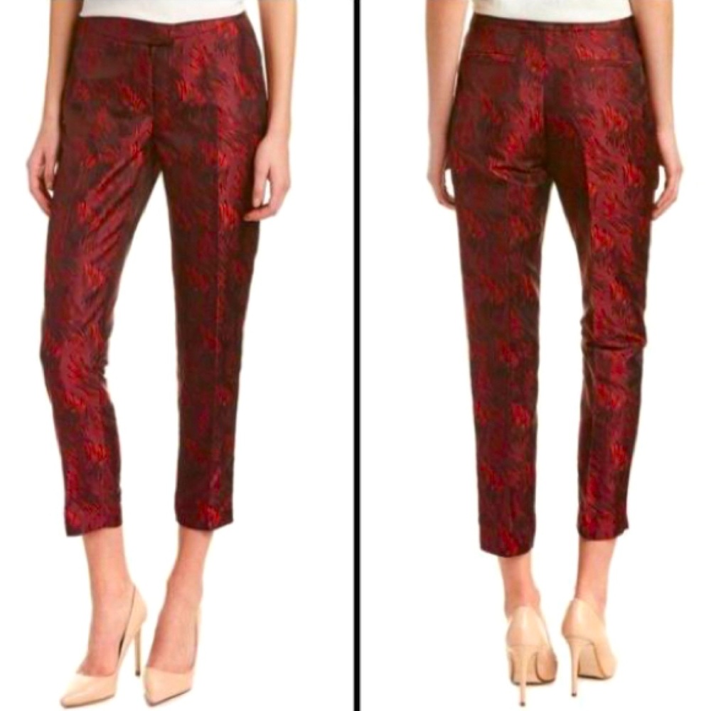 Anne Klein Red Cordova Combo Retro Style Pants